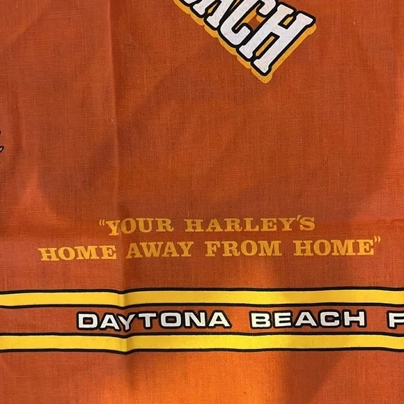 Very RARE Vintage 1989 Miller’s Daytona Beach Handkerchief Scarf 21x21 Harley
